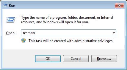 Open resmon.exe